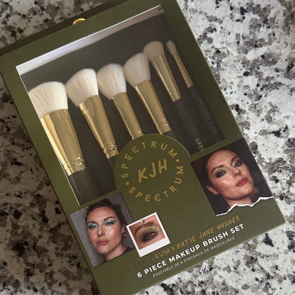 x Katie Jane Hughes 6 Piece Makeup Brush Set - Gold and Teal